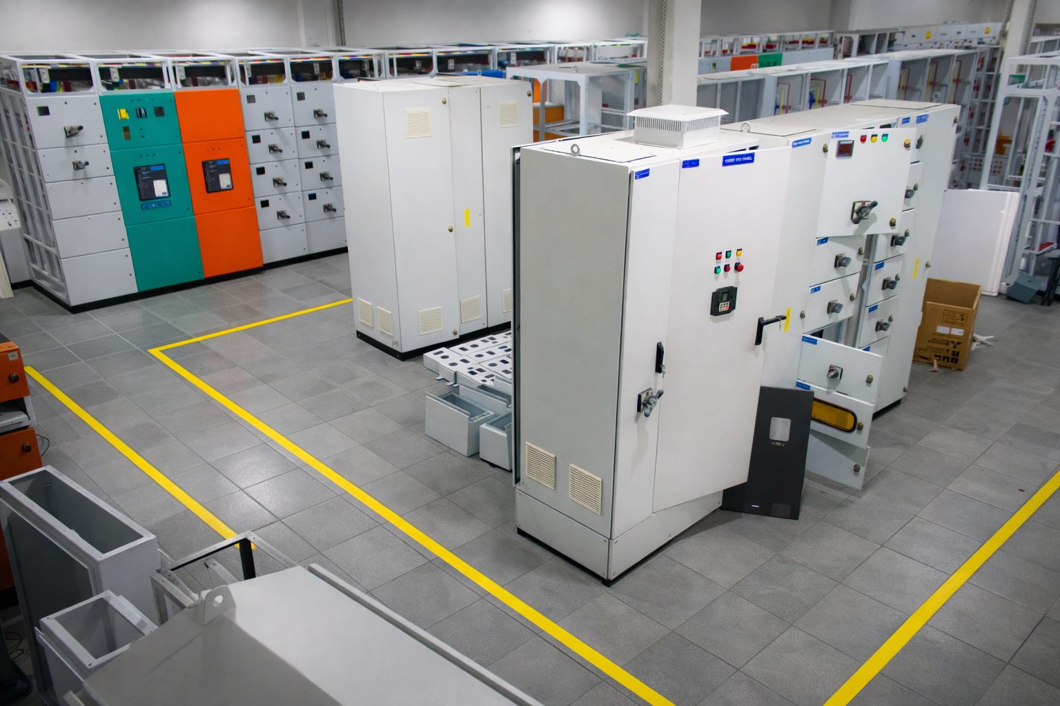 Gemtech production floor with installed electrical panel systems